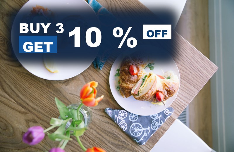 Buy 3 get 10% off