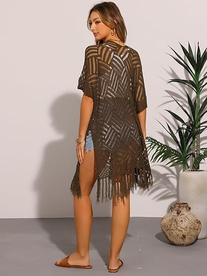 💝 LIMITED-TIME 50% OFF! ✨Women’s Oversized Knit Cardigan – Lightweight Crochet Tassel Kimono for Spring & Summer 🌸