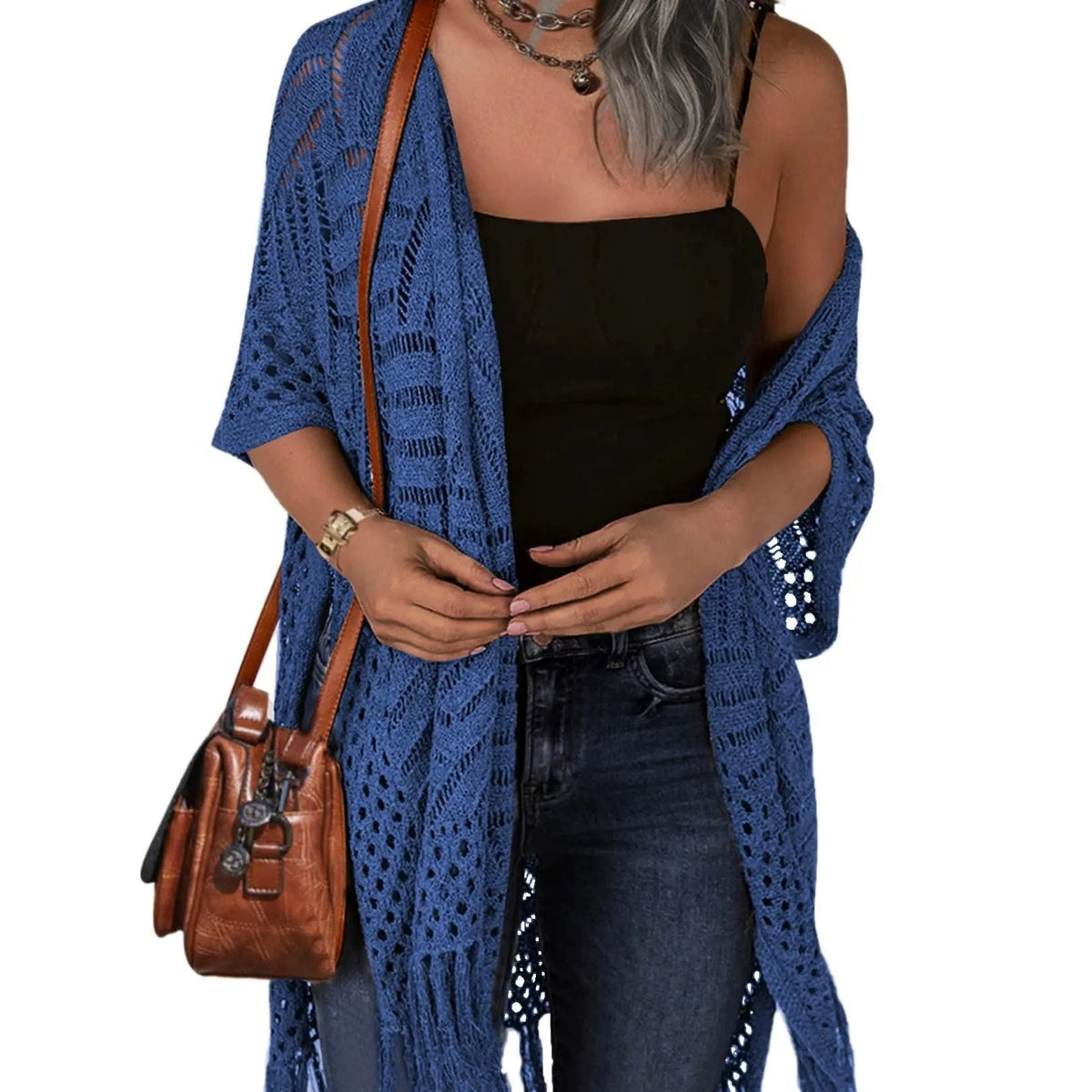 💝 LIMITED-TIME 50% OFF! ✨Women’s Oversized Knit Cardigan – Lightweight Crochet Tassel Kimono for Spring & Summer 🌸