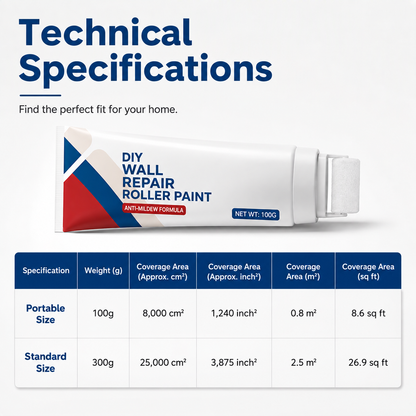 Waterproof Wall Repair Paste with Integrated Small Roller Brush