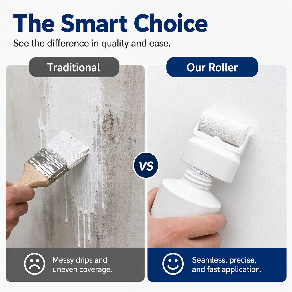 Waterproof Wall Repair Paste with Integrated Small Roller Brush