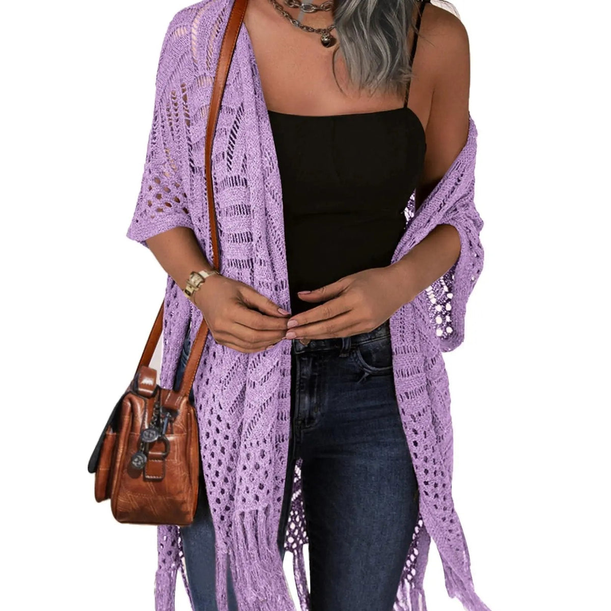 💝 LIMITED-TIME 50% OFF! ✨Women’s Oversized Knit Cardigan – Lightweight Crochet Tassel Kimono for Spring & Summer 🌸