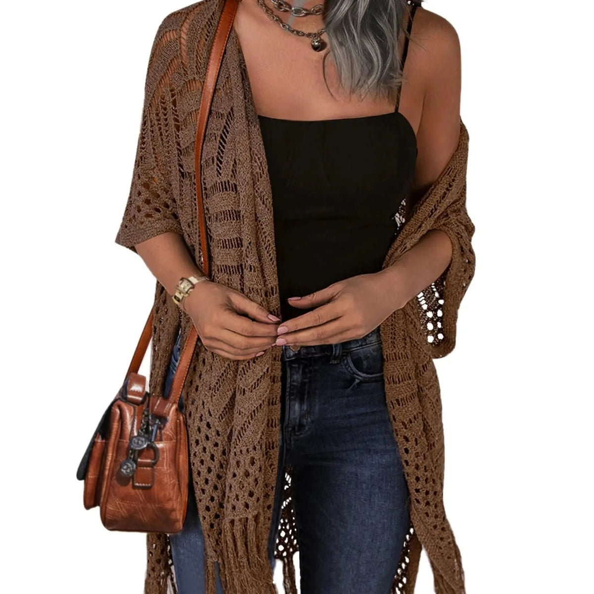 💝 LIMITED-TIME 50% OFF! ✨Women’s Oversized Knit Cardigan – Lightweight Crochet Tassel Kimono for Spring & Summer 🌸
