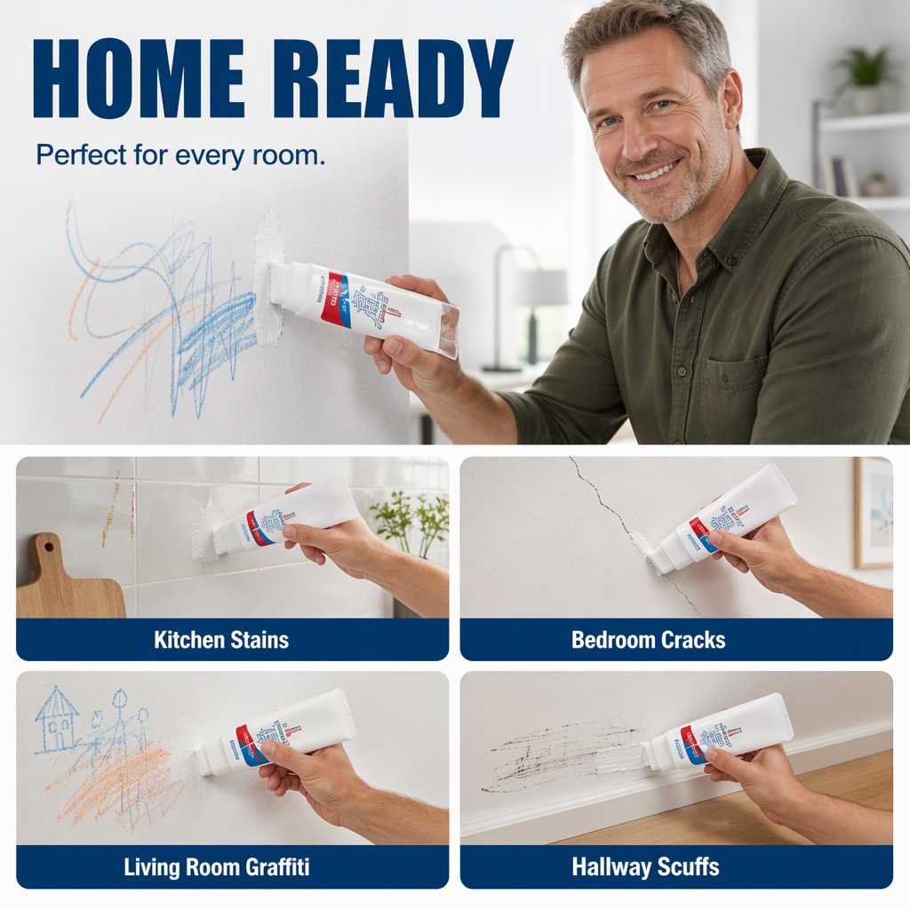 Waterproof Wall Repair Paste with Integrated Small Roller Brush