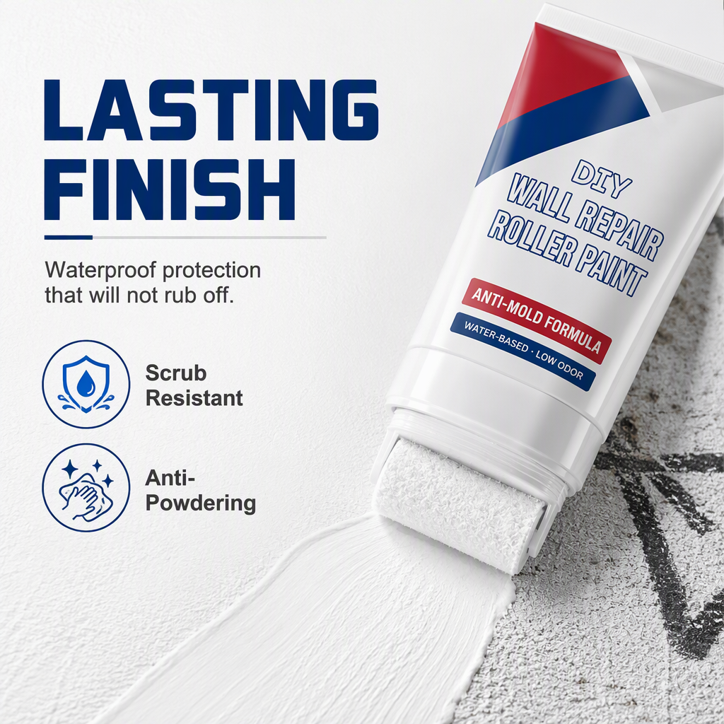 Waterproof Wall Repair Paste with Integrated Small Roller Brush
