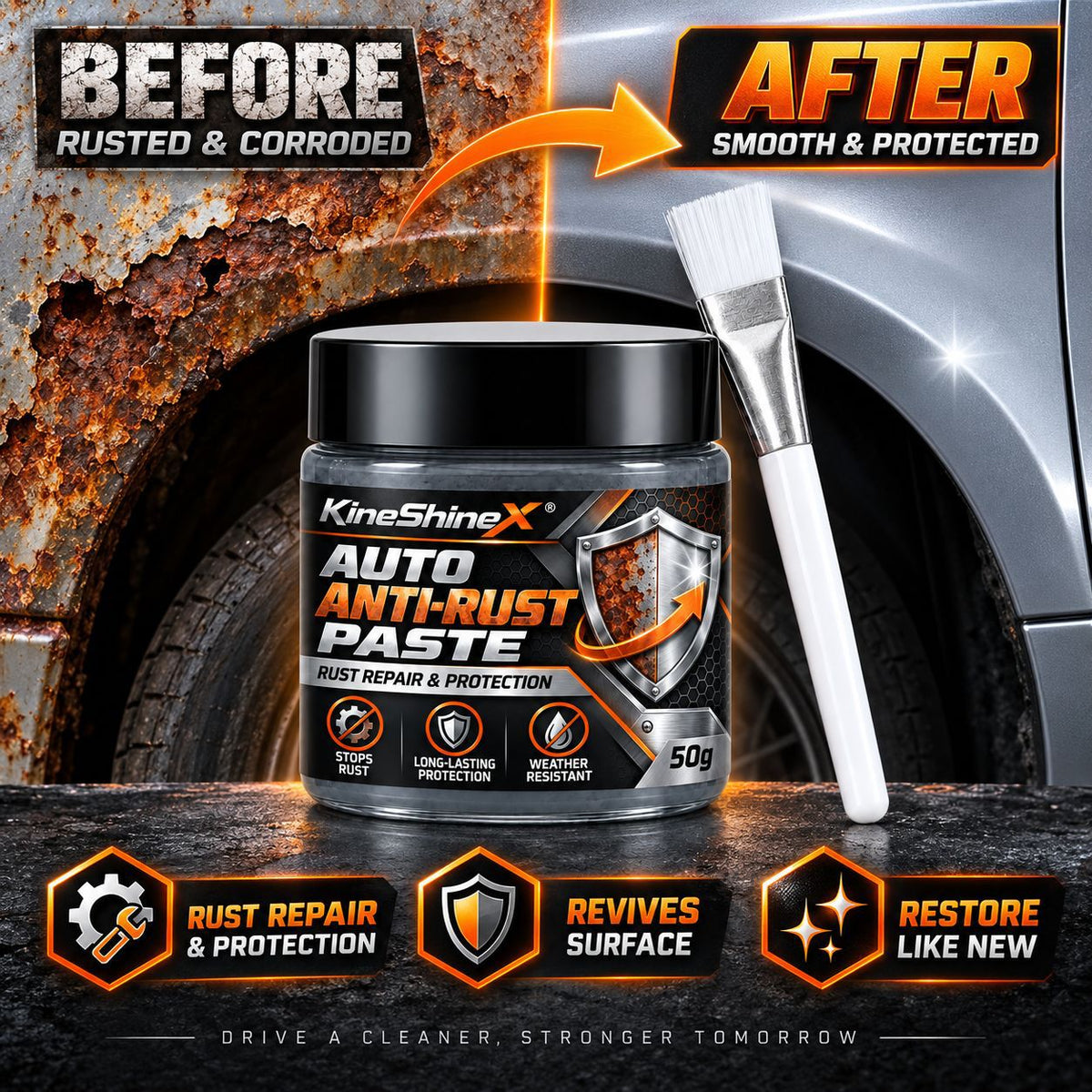 🚗50% OFF NOW! Car Metal Rust Repair Paste‑ Auto Rust Shield Anti‑Corrosion Restoration Cream, Long‑Lasting Protective Barrier for Car Metal Surfaces