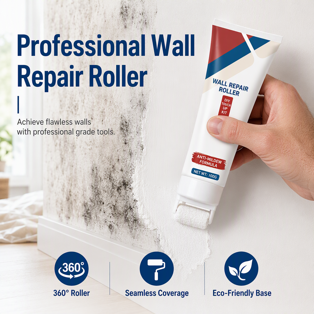Waterproof Wall Repair Paste with Integrated Small Roller Brush