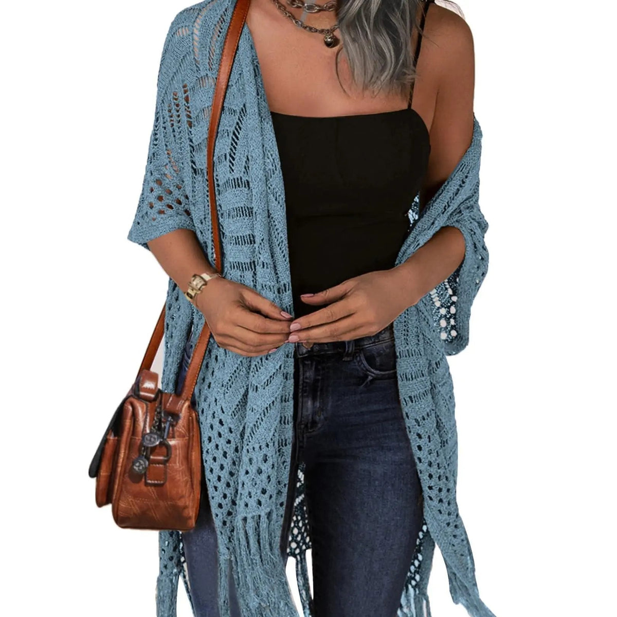 💝 LIMITED-TIME 50% OFF! ✨Women’s Oversized Knit Cardigan – Lightweight Crochet Tassel Kimono for Spring & Summer 🌸