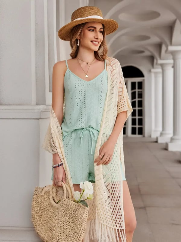 💝 LIMITED-TIME 50% OFF! ✨Women’s Oversized Knit Cardigan – Lightweight Crochet Tassel Kimono for Spring & Summer 🌸