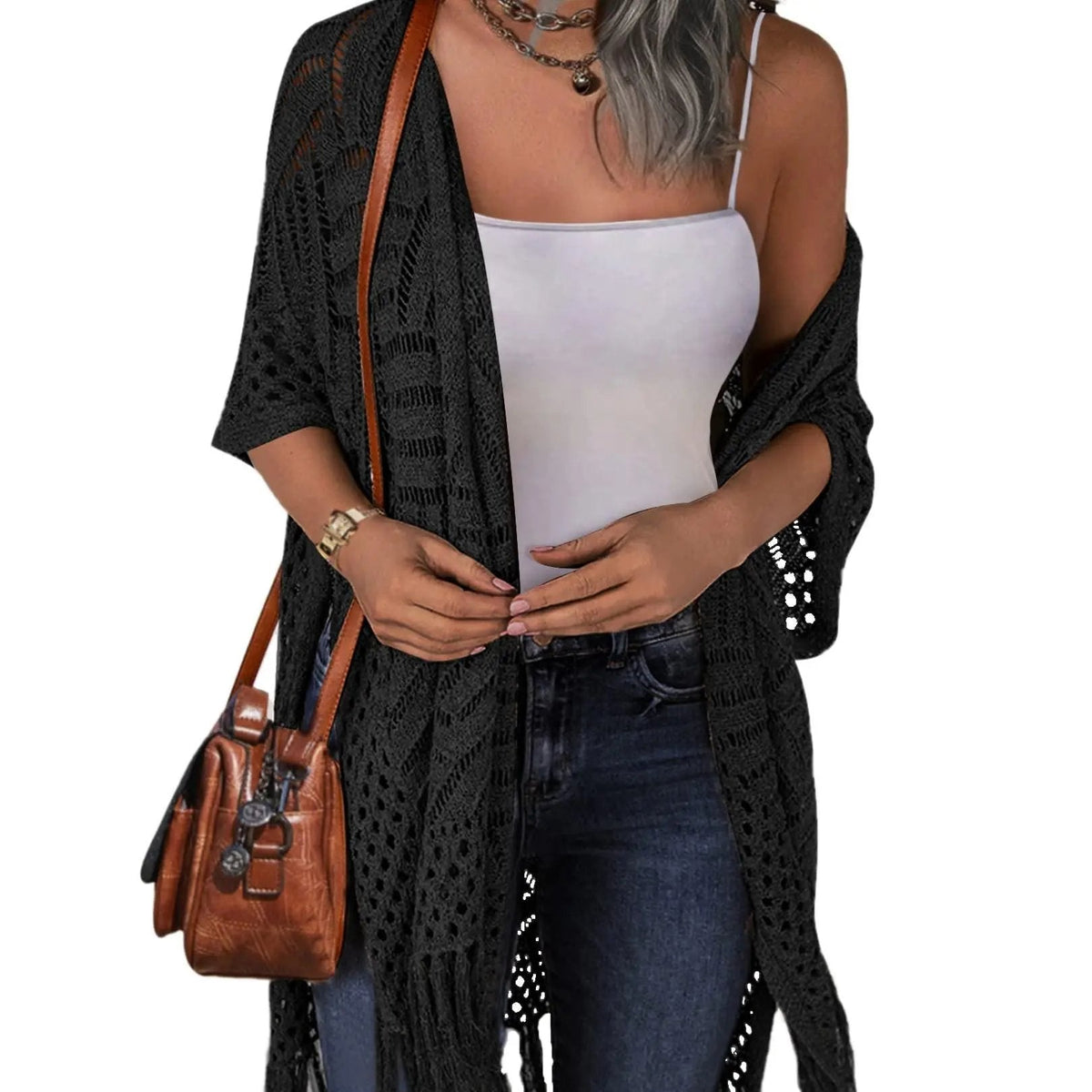 💝 LIMITED-TIME 50% OFF! ✨Women’s Oversized Knit Cardigan – Lightweight Crochet Tassel Kimono for Spring & Summer 🌸