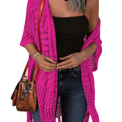 💝 LIMITED-TIME 50% OFF! ✨Women’s Oversized Knit Cardigan – Lightweight Crochet Tassel Kimono for Spring & Summer 🌸
