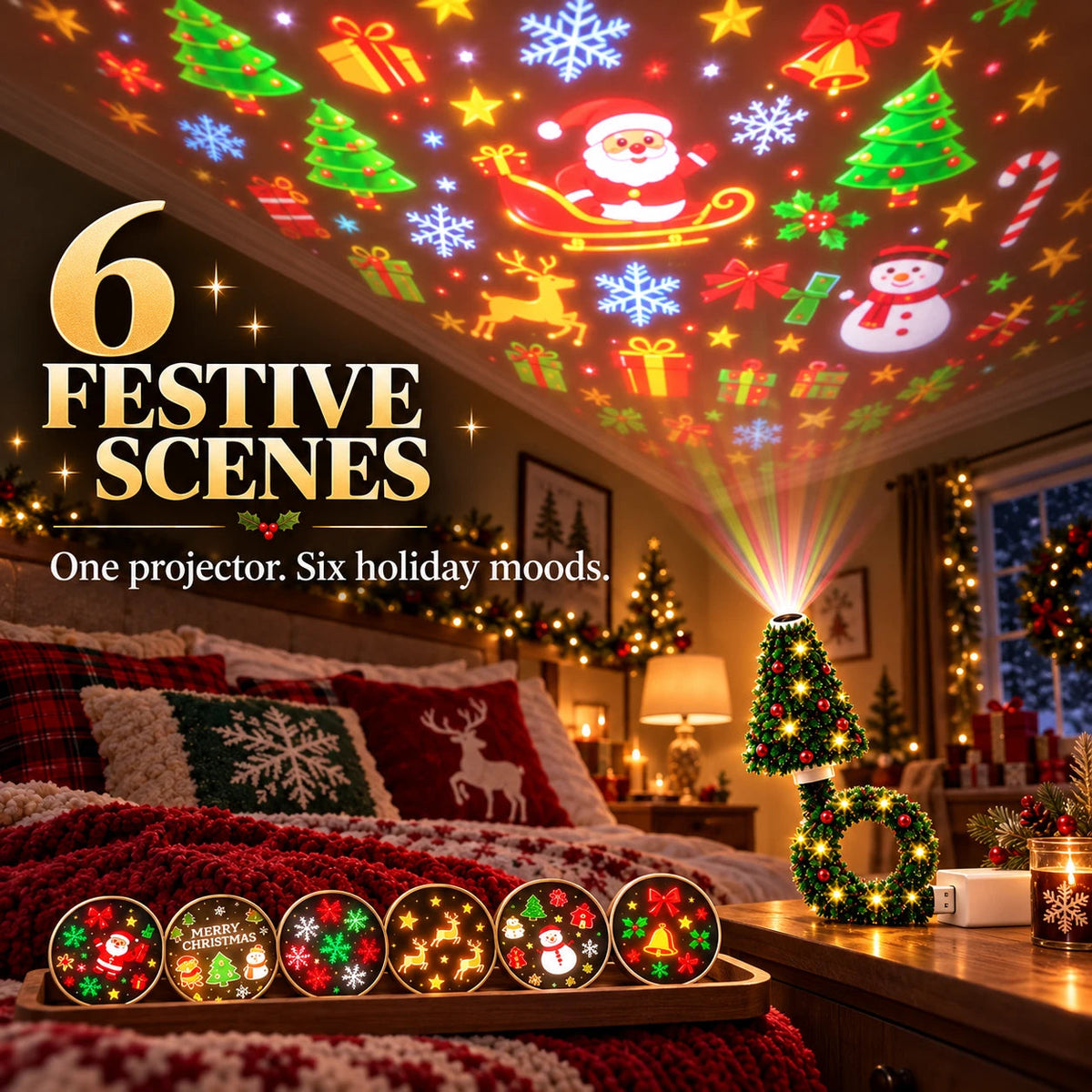 Six festive scenes