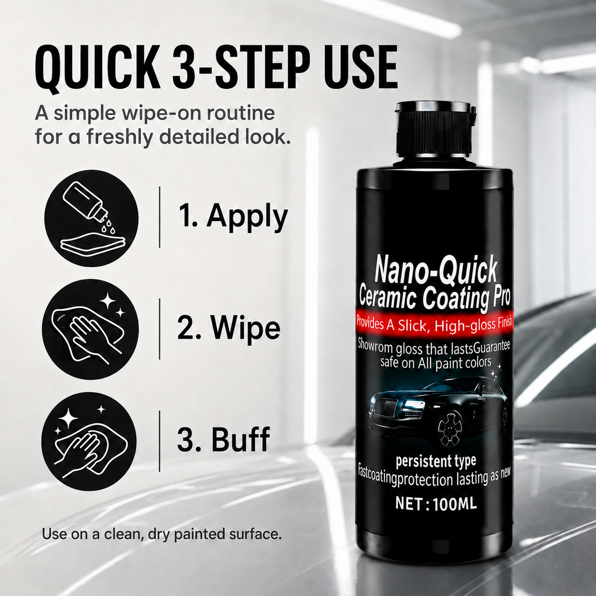 Apply, wipe, buff